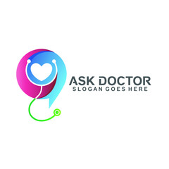Ask doctor logo design in vector