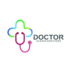 Doctor medical logo design in vector