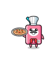 milk box character as Italian chef mascot