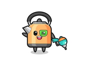 kettle cartoon as future warrior mascot