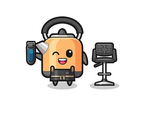 kettle barbershop is holding a trimer