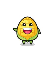 happy corn cute mascot character