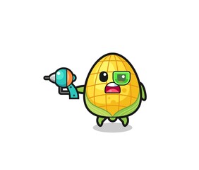 cute corn holding a future gun