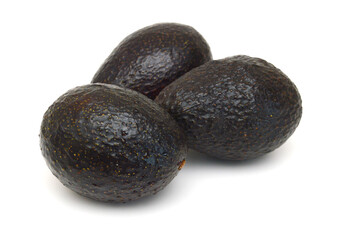 Avocados on a white background