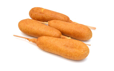 Organic CornDog on white background 