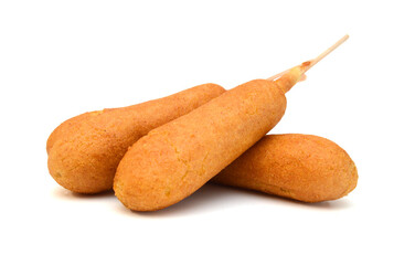 Organic CornDog on white background 
