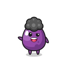 eggplant character as the afro boy