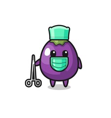 surgeon eggplant mascot character