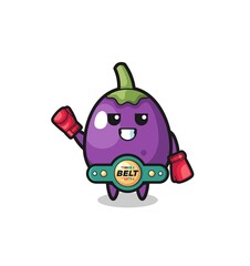 eggplant boxer mascot character