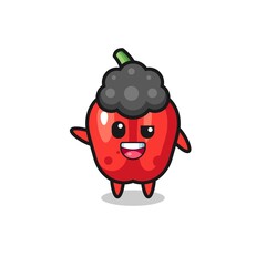 red bell pepper character as the afro boy