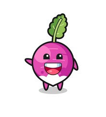 happy turnip cute mascot character