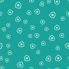 Green Life insurance icon isolated seamless pattern on green background. Security, safety, protection, protect concept. Vector
