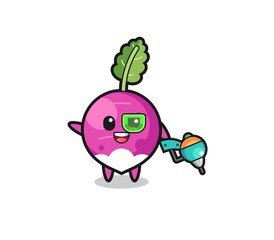turnip cartoon as future warrior mascot