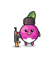 cute turnip cartoon as Russian army