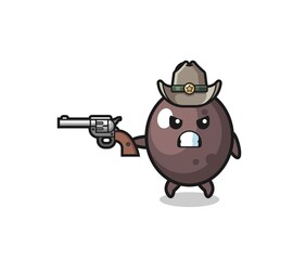 the black olive cowboy shooting with a gun