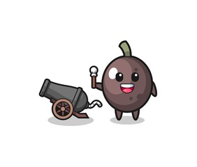 cute black olive shoot using cannon