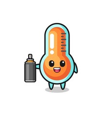 the cute thermometer as a graffiti bomber