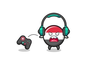 yemen flag gamer mascot is angry