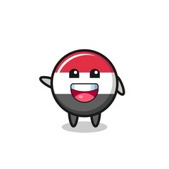 Fototapeta na wymiar happy yemen flag cute mascot character