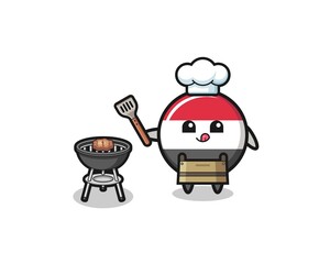 yemen flag barbeque chef with a grill