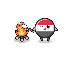 yemen flag character is burning marshmallow