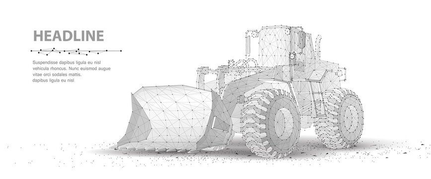 Loader. Abstract 3d wheel heavy loader illustration isolated on white.