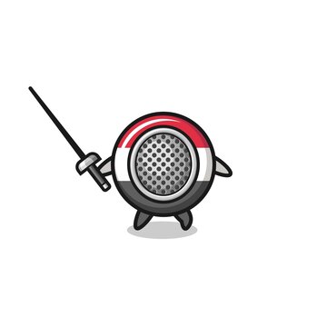 recommend clip art: yemen flag earth cartoon as fencer mascot