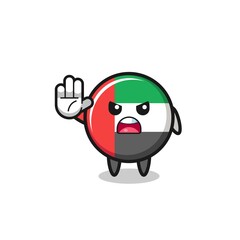 uae flag character doing stop gesture