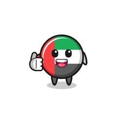 uae flag mascot doing thumbs up gesture