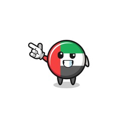 uae flag mascot pointing top left
