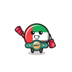 uae flag boxer mascot character