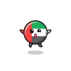 uae flag character is jumping gesture