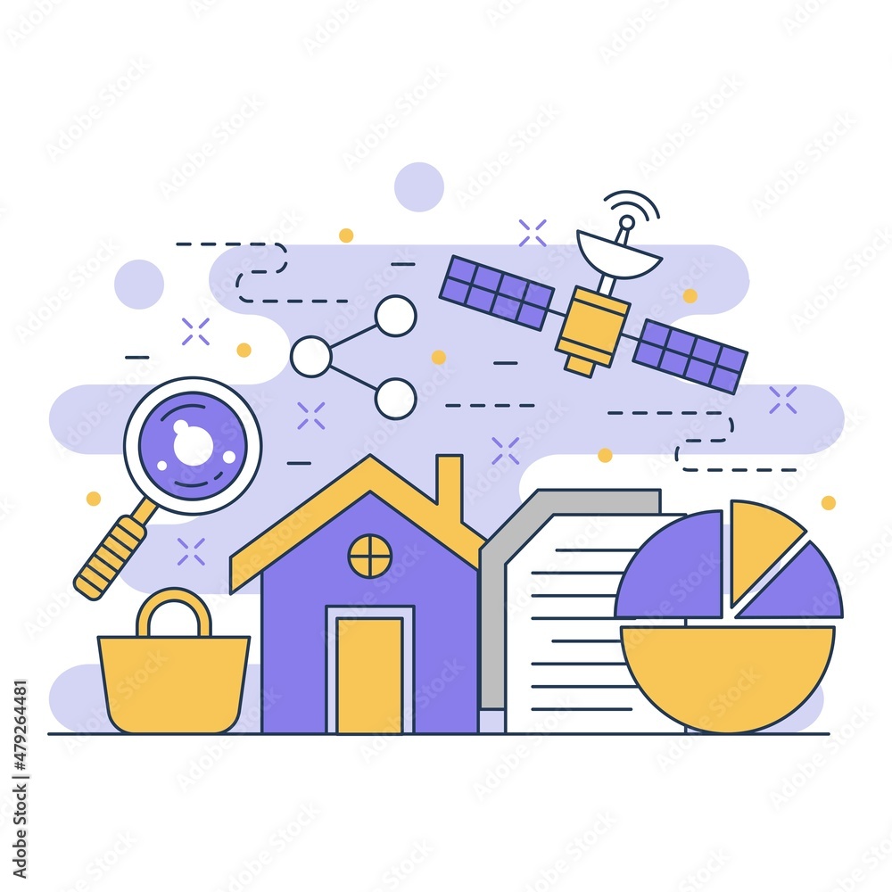 Aufkleber internet and networking concept website illustration design 1