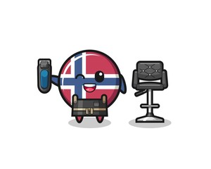 norway flag barbershop is holding a trimer