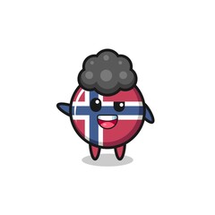 norway flag character as the afro boy