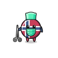 surgeon norway flag mascot character
