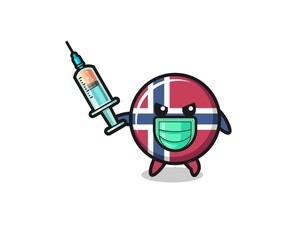 illustration of the norway flag to fight the virus