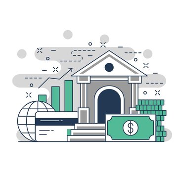 Banking and finance conceptual website illustration design 2