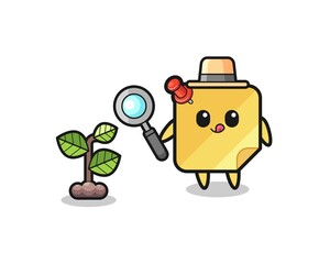 cute sticky notes herbalist researching a plants