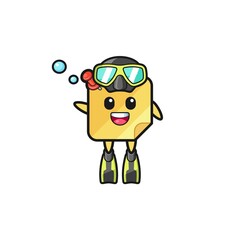 the sticky notes diver cartoon character