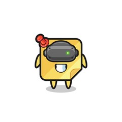 cute sticky notes using VR headset