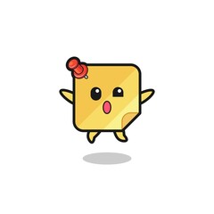 sticky notes character is jumping gesture