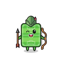 football field cartoon as medieval archer mascot