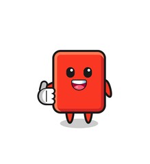 red card mascot doing thumbs up gesture