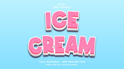 Ice Cream 3D Editable Text Effect