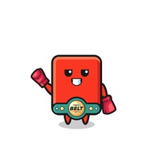 red card boxer mascot character