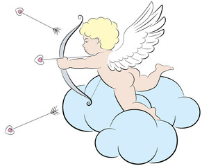 Cute Cupid.  Valentine's Day Vector Illustration 