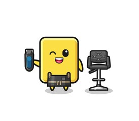 yellow card barbershop is holding a trimer