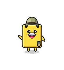 cute yellow card as veteran cartoon