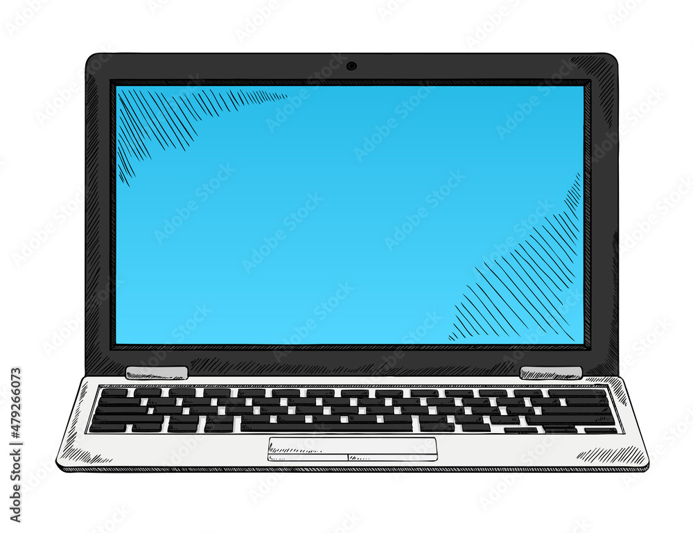 Aufkleber sketch style vector illustration of gray and black notebook on white background. colorful vector doo